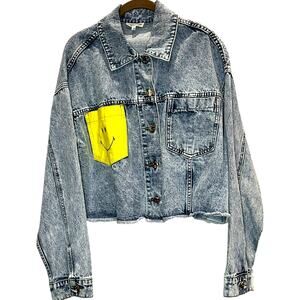 Mainstrip – Smiley Denim Jacket – Vintage Wash – Size M (Shorts listed sep.)